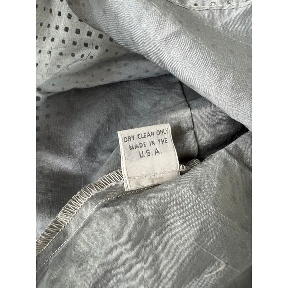 Krista Larson Silk Tank Vest Blue Silver Dot Button Front Sleeveless One Size - Picture 6 of 9